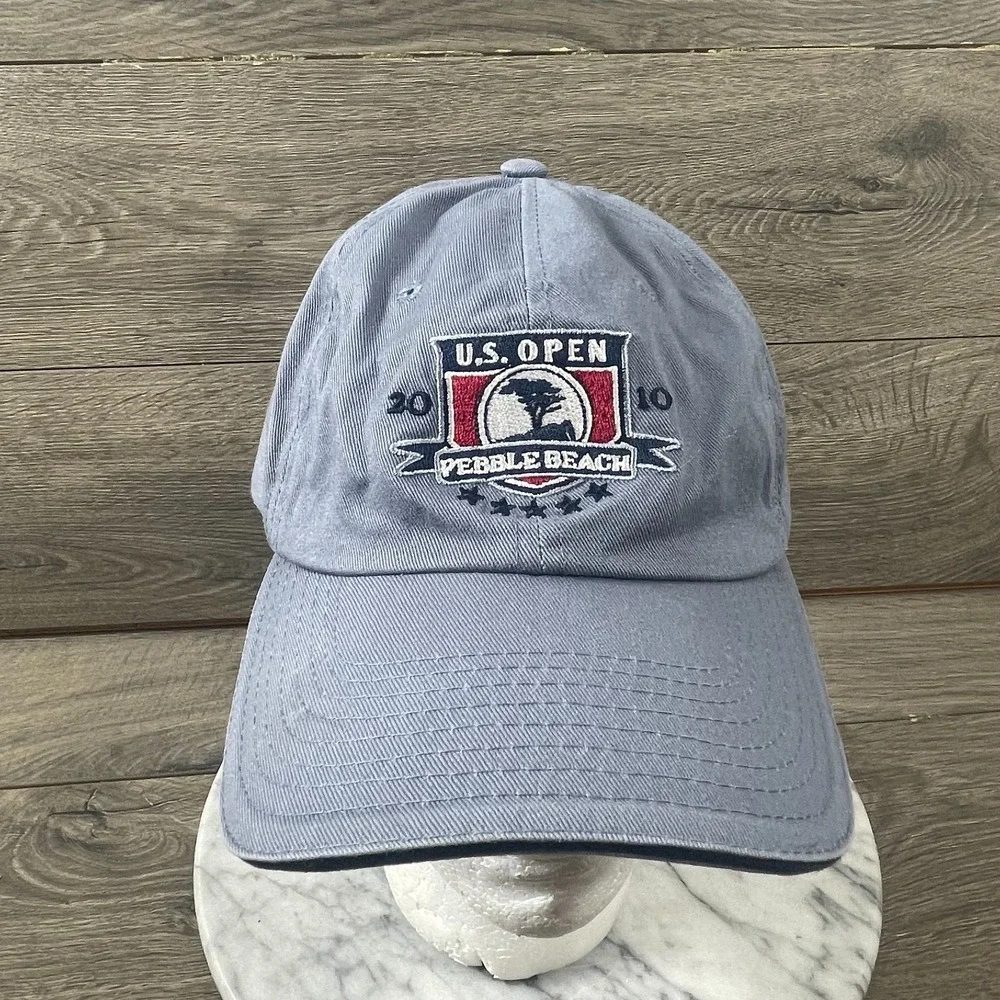 2010 US Open Pebble Beach Golf Hat‎ Members Cap USGA Adjustable Strapback Blue